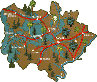 Карта Косівського району
